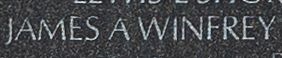 Engraved name on The Wall of Corporal James A. Winfrey, U.S. Marine Corps